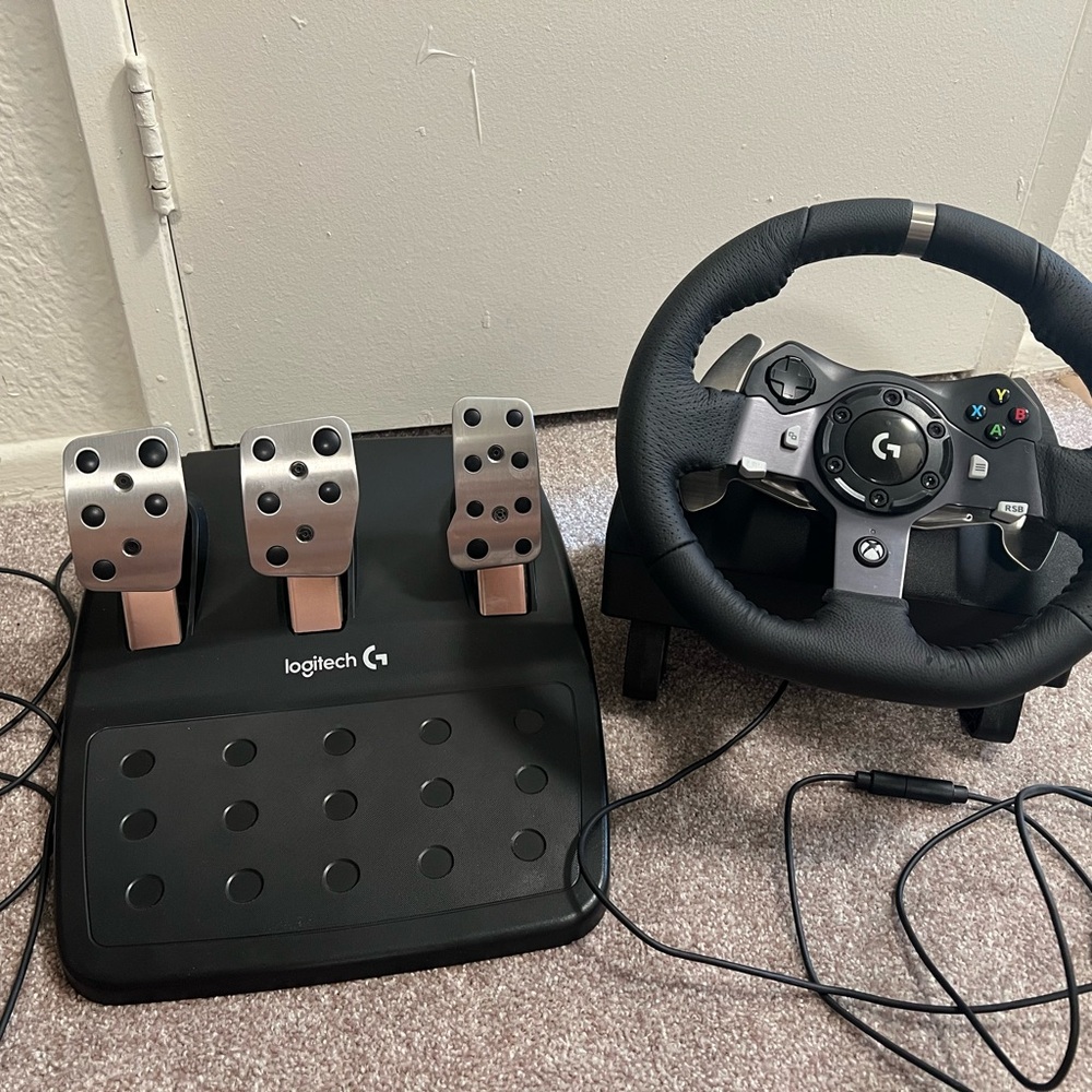 Logitech Racing Wheel and Pedals Set - Black and Silver